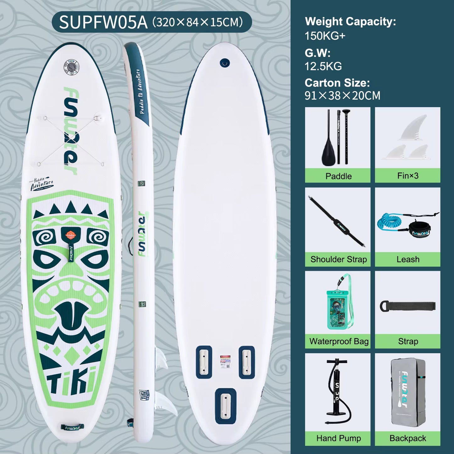 SUP Board SUPFW05A 320x84x15 cm